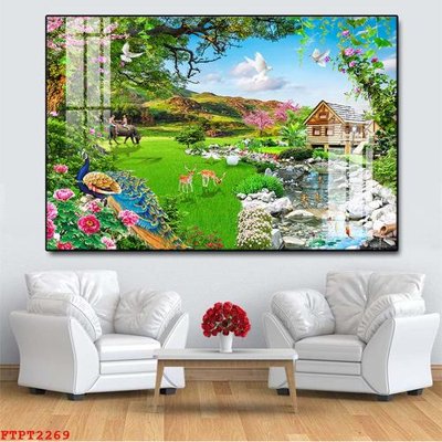 File tranh Tranh sơn thủy thác nước FTPT2269 (gốc) in film