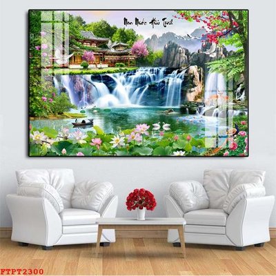 File gốc Tranh sơn thủy thác nước FTPT2300 (cho in ấn) từ Filetranh.com