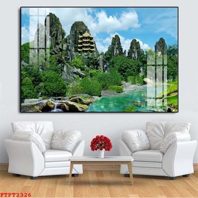 Tải về hình ảnh gốc Tranh sơn thủy thác nước FTPT2326 sắc nét