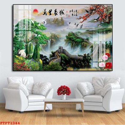 File PSD Tranh sơn thủy thác nước FTPT2344 (nguyên gốc) chất lượng cao