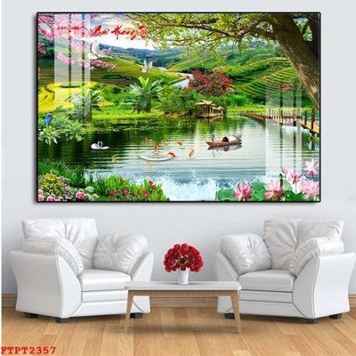 File tranh Tranh sơn thủy thác nước FTPT2357 (file gốc) chuẩn màu in