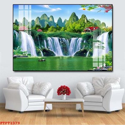 File gốc Tranh sơn thủy thác nước FTPT2379 (trang trí) phòng trẻ em