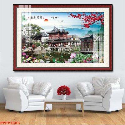 File in ấn Tranh sơn thủy thác nước FTPT2383 (bản gốc) chất lượng cao