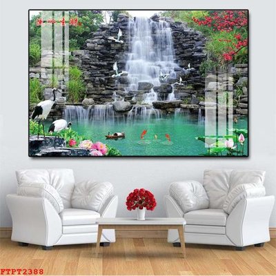 File PSD Tranh sơn thủy thác nước FTPT2388 (nguyên gốc) chất lượng cao
