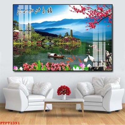 Download file Tranh sơn thủy thác nước FTPT2391 (chất lượng in ấn)