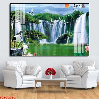 File tranh Tranh sơn thủy thác nước FTPT2392 (gốc) chủ đề thiên nhiên