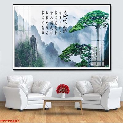 File tranh Tranh sơn thủy thác nước FTPT2403 (gốc) chủ đề trẻ em