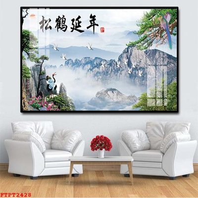 File gốc Tranh sơn thủy thác nước FTPT2428 (trang trí) phòng ngủ
