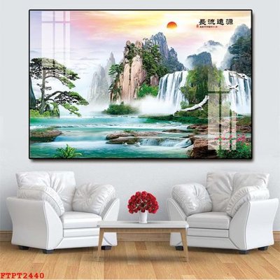 File ảnh gốc Tranh sơn thủy thác nước FTPT2440 không vỡ nét