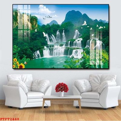 File tranh gốc Tranh sơn thủy thác nước FTPT2448 (bản quyền) file PSD