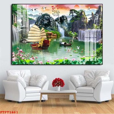 File tranh Tranh sơn thủy thác nước FTPT2461 (gốc) chủ đề trẻ em