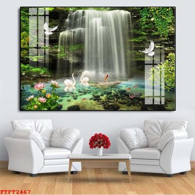 File tranh Tranh sơn thủy thác nước FTPT2467 (ảnh gốc) độc quyền