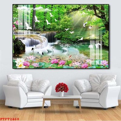 Download file Tranh sơn thủy thác nước FTPT2468 (chất lượng in ấn)