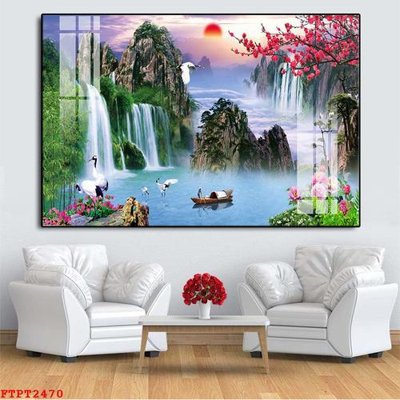 Download file gốc Tranh sơn thủy thác nước FTPT2470 (dùng cho in ấn)