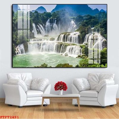 Hình ảnh file gốc Tranh sơn thủy thác nước FTPT2491 (chất lượng cao)