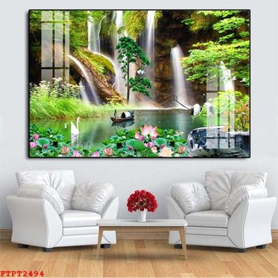 Tải về file gốc Tranh sơn thủy thác nước FTPT2494 (chuẩn in ấn)