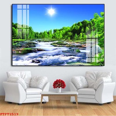 File ảnh Tranh sơn thủy thác nước FTPT2519 (gốc) in biển hiệu