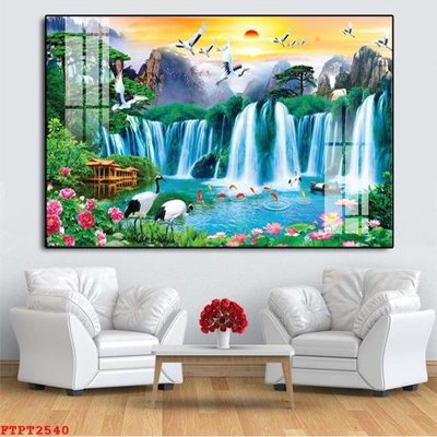 File in trần Tranh sơn thủy thác nước FTPT2540 (file gốc) chủ đề vũ trụ