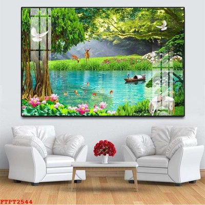 File ảnh gốc Tranh sơn thủy thác nước FTPT2544 không vỡ nét