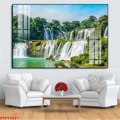 File ảnh Tranh sơn thủy thác nước FTPT2567 (gốc) cho trang trí nhà hàng