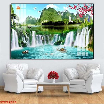 Tải file gốc Tranh sơn thủy thác nước FTPT2575 (in không vỡ ảnh)