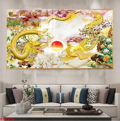 File tranh gốc File gốc tranh rồng hổ FTR112 chủ đề hiện đại