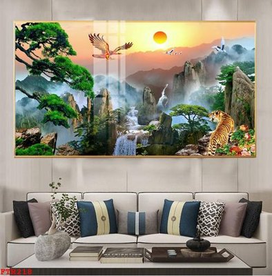 File tranh in tráng gương File gốc tranh rồng hổ FTR218 (siêu nét)