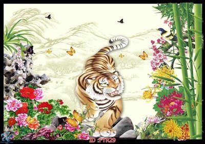 File tranh File gốc tranh rồng hổ FTR29 (bản gốc) in lụa 3D