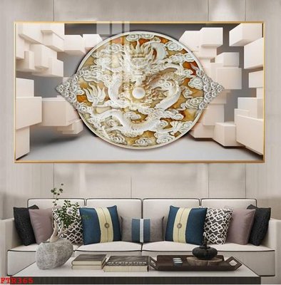 File in mica File gốc tranh rồng hổ FTR365 (bản gốc) làm vách ngăn