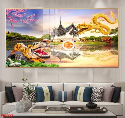 File gốc File gốc tranh rồng hổ FTR737 (in lụa) cao cấp