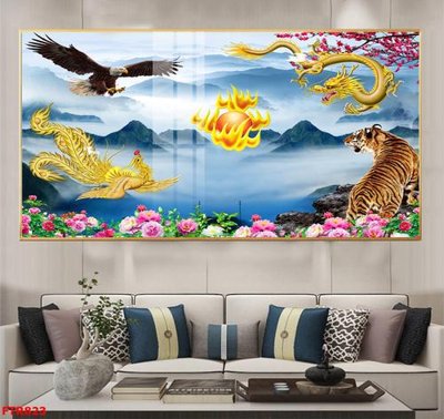 File tranh File gốc tranh rồng hổ FTR823 (ảnh gốc) in trần nhà