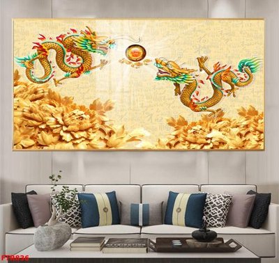 File in trần File gốc tranh rồng hổ FTR836 (file gốc) phong thủy