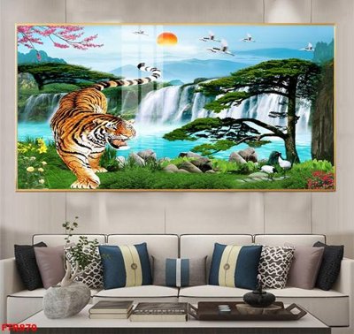 File tranh File gốc tranh rồng hổ FTR870 (gốc) phong cách tối giản