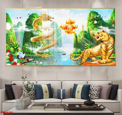 File tranh PSD File gốc tranh rồng hổ FTR879 chất lượng cao