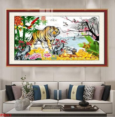 File gốc File gốc tranh rồng hổ FTR93 (in lụa) họa tiết 3D