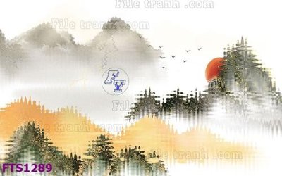 File in lụa File in tranh tường hiện đại FTS1289 (tân cổ điển) File in tranh tường hiện đại FTS1289