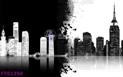 File tranh File in tranh tường hiện đại FTS1350 (gốc) chủ đề thành phố