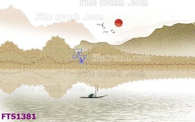 File gốc File in tranh tường hiện đại FTS1381 (in lụa) tranh phong thủy