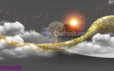 File in lụa File in tranh tường hiện đại FTS1408 (chất lượng cao) File in tranh tường hiện đại FTS1408