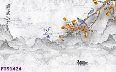 File tranh File in tranh tường hiện đại FTS1424 (file gốc) chủ đề phong thủy