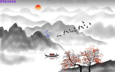 File in mica File in tranh tường hiện đại FTS3090 (bản gốc) siêu trong