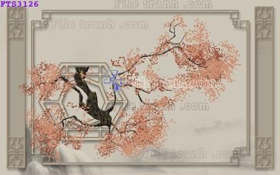 File in lụa File in tranh tường hiện đại FTS3126 (hoa văn) File in tranh tường hiện đại FTS3126