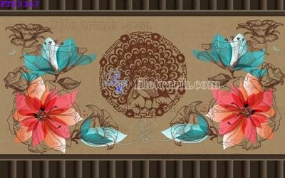 File tranh in trần 3D File in tranh tường hiện đại FTS3367 (ảnh gốc)