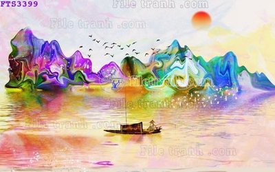 File tranh File in tranh tường hiện đại FTS3399 (bản gốc) in lụa dán tường