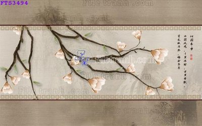 File gốc File in tranh tường hiện đại FTS3494 (in lụa) tranh phong thủy