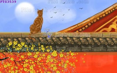 File in trần File in tranh tường hiện đại FTS3539 (bản gốc) bầu trời