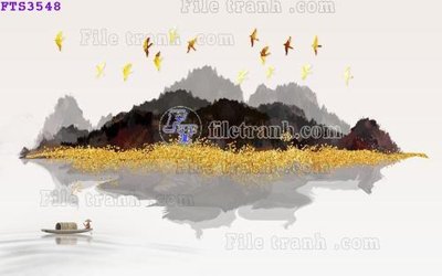 File in trần File in tranh tường hiện đại FTS3548 (bản gốc) mây trời