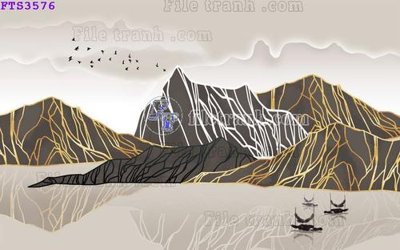 File in mica File in tranh tường hiện đại FTS3576 (bản gốc) siêu trong