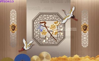 File in trần File in tranh tường hiện đại FTS3613 (bản gốc) hoa văn