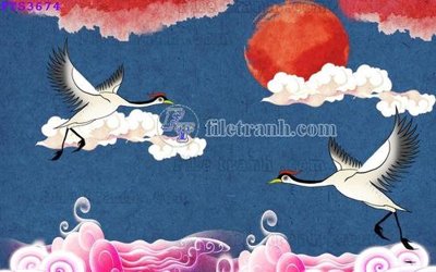 File in trần File in tranh tường hiện đại FTS3674 (bản gốc) hoa văn